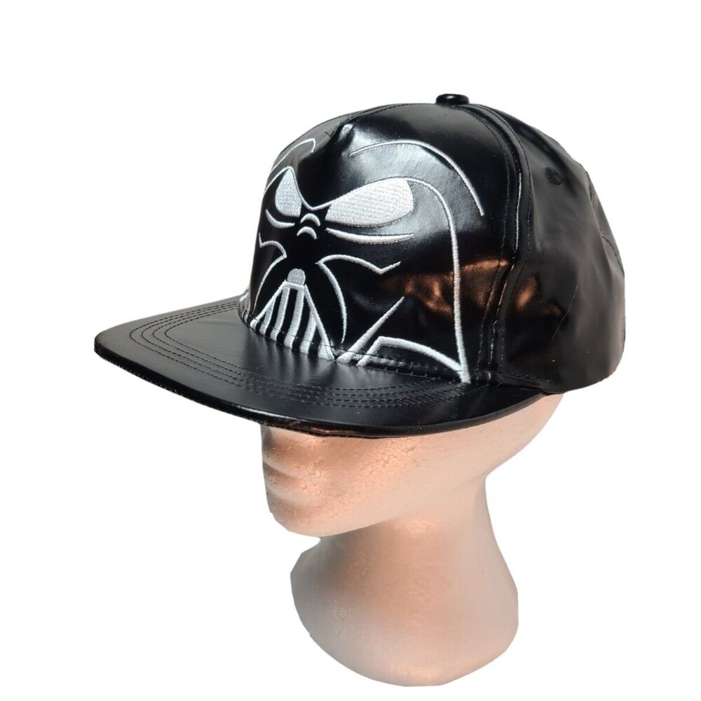 Darth Vader Baseball SnapBack Cap Flat Bill Faux Leather Embroidered Star Wars - Picture 4 of 7